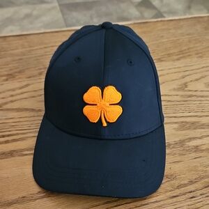 Black Clover Baseball Cap Live Lucky Flexfit Hat Black Orange Size L - XL